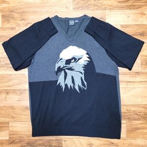 Armani Exchange Eagle Head V-neck Sweater Sz 2xl
